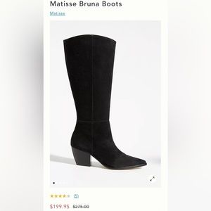 Black suede boots Anthro